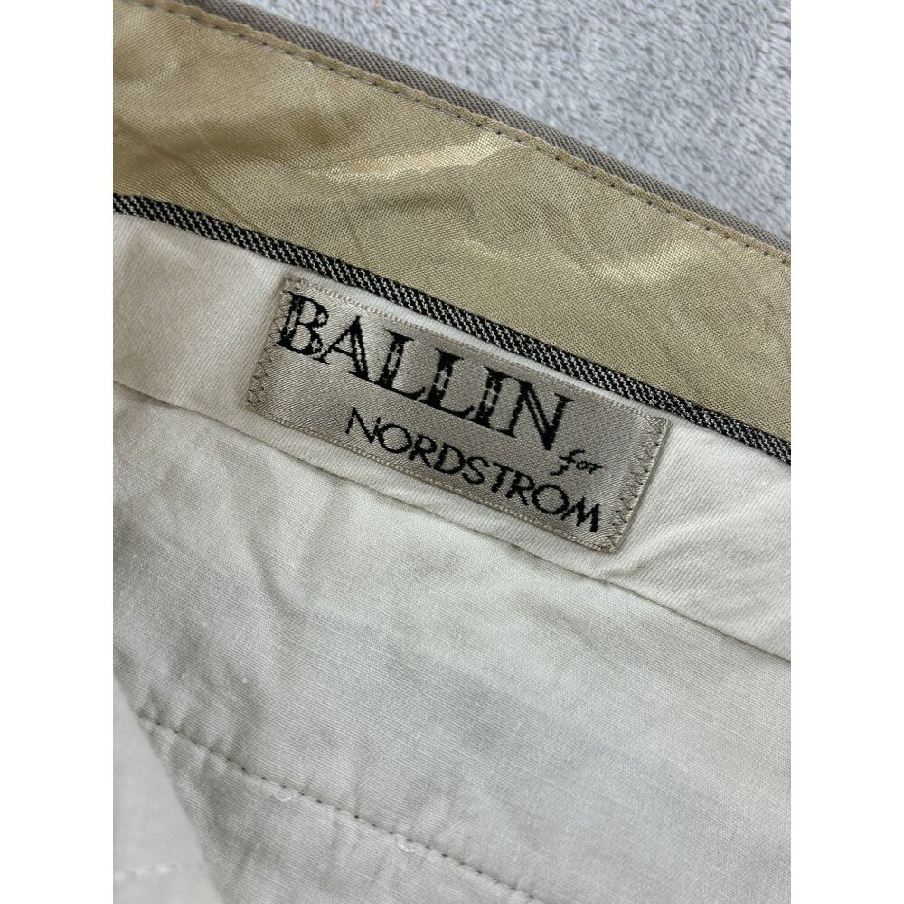Ballin Pleated Pants Wool Silk Dress Mens 35 Preppy Educore Cuff Trousers - Picture 2 of 11